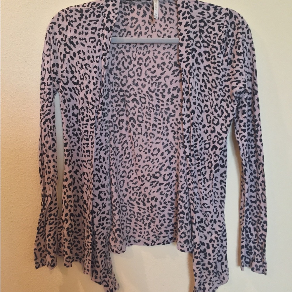 Leopard open cardigan